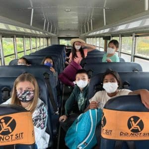 dmp 6th grade loading bus to camp